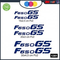 6 ADESIVI BMW F650GS - ADESIVI PER MOTO - rally touring sticker decal Moto Cod. 1281 (Blu)