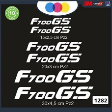 6 ADESIVI BMW F700GS - ADESIVI PER MOTO - rally touring sticker decal Moto Cod. 1282 (Bianco)
