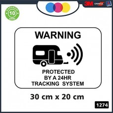 1 ADESIVO -NERO- ADESIVO PER CAMPER - AVVERTIMENTO SISTEMA DI PROTEZIONE E RINTRACCIAMENTO A BORDO SU 24 H - 1 BLACK DECAL WARNING PROTECTED BY A 24HR TRACKING SYSTEM - DECORATIVO - - PER CAMPER, FURGONI E VAN - - - Cod. 1274