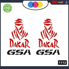 KIT 2 ADESIVI PER MOTO - SIMBOLO NERO - SCRITTA ROSSA -DAKAR GSA - rally touring sticker decal Moto Cod. 1112 KIT 2 ADESIVI PER MOTO - SIMBOLO NERO - SCRITTA ROSSA -DAKAR GSA - rally touring sticker decal Moto Cod. 1112