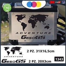 4 ADESIVI BMW ADVENTURE G 650 GS - PER BAULETTO - BMW - MOTO - TRAVEL- TRAVELER