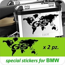 2 ADESIVI BMW ADVENTURE - GS - PER BAULETTO - BMW - MOTO - TRAVEL- TRAVELER -NERO-