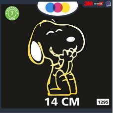 ADESIVO PER AUTO - SNOOPY - STICKERS notebook - cane, cani, adesivi cani, STICKERS auto - accessori, stickers, decal Cod 1295 (Oro)