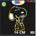 ADESIVO PER AUTO - SNOOPY - STICKERS notebook - cane, cani, adesivi cani, STICKERS auto - accessori, stickers, decal Cod 1295 (Oro)