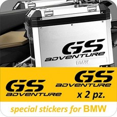 2 ADESIVI BMW - GS ADVENTURE- PER BAULETTO - VALIGIA MOTO- BMW - MOTO - TRAVEL- TRAVELER - NERO-