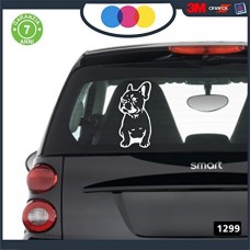 ADESIVO PER AUTO - BULLDOG FRANCESE - STICKERS notebook - cane, cani, adesivi cani, STICKERS auto - accessori, stickers, decal Cod 1299 (Bianco) ADESIVO PER AUTO - BULLDOG FRANCESE - STICKERS notebook - cane, cani, adesivi cani, STICKERS auto - accessori, stickers, decal Cod 1299 (Bianco)