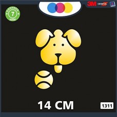 ADESIVO PER AUTO -CAGNOLINO CON PALLINA - STICKERS notebook - cane, cani, adesivi cani, STICKERS auto - accessori, stickers, decal Cod 1311 (Oro)