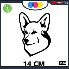 ADESIVO PER AUTO - CANE - WELSH CORGI - STICKERS - notebook - cane, cani, adesivi cani, STICKERS auto - accessori, stickers, decal Cod 1340 (Nero)