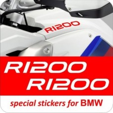 2 ADESIVI BMW - R1200 - PER FIANCATA -BAULETTO - VALIGIA MOTO- BMW - MOTO - TRAVEL- TRAVELER - ROSSO-