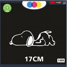ADESIVO PER AUTO - SNOOPY - STICKERS notebook - cane, cani, adesivi cani, STICKERS auto - accessori, stickers, decal Cod.1305 (Bianco)