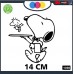 ADESIVO PER AUTO - SNOOPY - CAMERIERE- WAITER - WOO0DSTOCK - STICKERS notebook - cane, cani, adesivi cani, STICKERS auto - accessori, stickers, decal Cod.1308 (Nero)