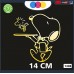 ADESIVO PER AUTO - SNOOPY - CAMERIERE- WAITER - WOO0DSTOCK - STICKERS notebook - cane, cani, adesivi cani, STICKERS auto - accessori, stickers, decal Cod.1308 (Oro)