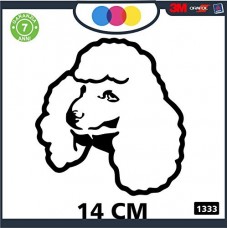 ADESIVO PER AUTO - CANE BARBONCINO - POODLE - STICKERS - notebook - cane, cani, adesivi cani, STICKERS auto - accessori, stickers, decal Cod 1333 (Nero)