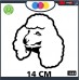 ADESIVO PER AUTO - CANE BARBONCINO - POODLE - STICKERS - notebook - cane, cani, adesivi cani, STICKERS auto - accessori, stickers, decal Cod 1333 (Nero)