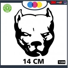 ADESIVO PER AUTO - CANE PITBULL -PITBULL - STICKERS - notebook - cane, cani, adesivi cani, STICKERS auto - accessori, stickers, decal Cod 1338 (Nero)