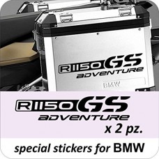 2 ADESIVI BMW - R1150 GS - ADVENTURE- PER BAULETTO - VALIGIA MOTO- BMW - MOTO - TRAVEL- TRAVELER