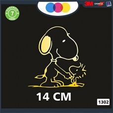 ADESIVO PER AUTO - SNOOPY - Woodstock - COLORE NERO - STICKERS notebook - cane, cani, adesivi cani, STICKERS auto - accessori, stickers, decal Cod.1303 (Oro)