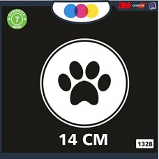 ADESIVO PER AUTO - CERCHIO - ZAMPA - IMPRONTA - ORMA - DOG FOOTPRINT - ZAMPETTE - STICKERS notebook - cane, cani, adesivi cani, STICKERS auto - accessori, stickers, decal Cod 1328 (Bianco)