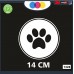 ADESIVO PER AUTO - CERCHIO - ZAMPA - IMPRONTA - ORMA - DOG FOOTPRINT - ZAMPETTE - STICKERS notebook - cane, cani, adesivi cani, STICKERS auto - accessori, stickers, decal Cod 1328 (Bianco)
