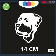 ADESIVO PER AUTO - CANE ROTTWEILER - STICKERS - notebook - cane, cani, adesivi cani, STICKERS auto - accessori, stickers, decal Cod 1334 (Bianco)