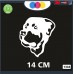 ADESIVO PER AUTO - CANE ROTTWEILER - STICKERS - notebook - cane, cani, adesivi cani, STICKERS auto - accessori, stickers, decal Cod 1334 (Bianco)