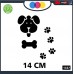 ADESIVO PER AUTO - CANE - LINGUA - OSSO -TONGUE -BONE - GRIMACE - SMORFIA -ORMA - ZAMPETTE -STICKERS notebook - cane, cani, adesivi cani, STICKERS auto - accessori, stickers, decal Cod 1327 (Nero)