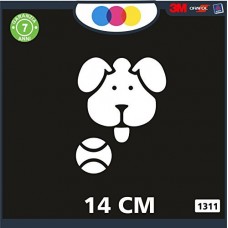 ADESIVO PER AUTO -CAGNOLINO CON PALLINA - STICKERS notebook - cane, cani, adesivi cani, STICKERS auto - accessori, stickers, decal Cod 1311 (Bianco)