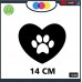 ADESIVO PER AUTO - CUORE - ZAMPETTA - ORMA - ZAMPETTE -STICKERS notebook - cane, cani, adesivi cani, STICKERS auto - accessori, stickers, decal Cod 1326 (Nero)