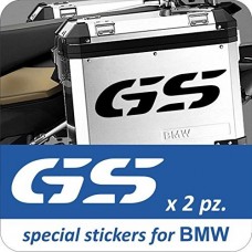 2 ADESIVI BMW - GS- PER BAULETTO - VALIGIA MOTO- BMW - MOTO - TRAVEL- TRAVELER- NERO-
