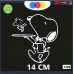 ADESIVO PER AUTO - SNOOPY - CAMERIERE- WAITER - WOO0DSTOCK - STICKERS notebook - cane, cani, adesivi cani, STICKERS auto - accessori, stickers, decal Cod.1308 (Bianco)