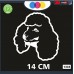 ADESIVO PER AUTO - CANE BARBONCINO - POODLE - STICKERS - notebook - cane, cani, adesivi cani, STICKERS auto - accessori, stickers, decal Cod 1333 (Bianco)