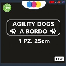 ADESIVO PER AUTO - AGILTY DOGS A BORDO - cane, cani, adesivi cani, STICKERS auto - accessori, stickers, decal Cod 1350 (Bianco) ADESIVO PER AUTO - AGILTY DOGS A BORDO - cane, cani, adesivi cani, STICKERS auto - accessori, stickers, decal Cod 1350 (Bianco)