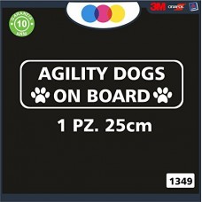 ADESIVO PER AUTO - AGILTY DOGS ON BOARD- cane, cani, adesivi cani, STICKERS auto - accessori, stickers, decal Cod 1349 (Bianco) ADESIVO PER AUTO - AGILTY DOGS ON BOARD- cane, cani, adesivi cani, STICKERS auto - accessori, stickers, decal Cod 1349 (Bianco)