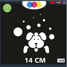 ADESIVO PER AUTO -CAGNOLINO - PALLINI -BOLLE-CUCCIOLO - STICKERS notebook - cane, cani, adesivi cani, STICKERS auto - accessori, stickers, decal Cod 1330 (Bianco)