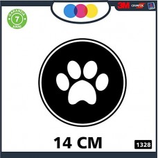 ADESIVO PER AUTO - CERCHIO - ZAMPA - IMPRONTA - ORMA - DOG FOOTPRINT - ZAMPETTE - STICKERS notebook - cane, cani, adesivi cani, STICKERS auto - accessori, stickers, decal Cod 1328 (Nero)