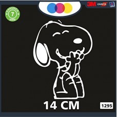 ADESIVO PER AUTO - SNOOPY - STICKERS notebook - cane, cani, adesivi cani, STICKERS auto - accessori, stickers, decal Cod 1295 (Bianco)
