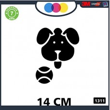 ADESIVO PER AUTO -CAGNOLINO CON PALLINA - STICKERS notebook - cane, cani, adesivi cani, STICKERS auto - accessori, stickers, decal Cod 1311 (Nero)