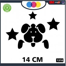 ADESIVO PER AUTO -CAGNOLINO SMORFIA - STELLINE - STICKERS notebook - cane, cani, adesivi cani, STICKERS auto - accessori, stickers, decal Cod 1316 (Nero) ADESIVO PER AUTO -CAGNOLINO SMORFIA - STELLINE - STICKERS notebook - cane, cani, adesivi cani, STICKERS auto - accessori, stickers, decal Cod 1316 (Nero)