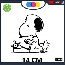 ADESIVO PER AUTO - SNOOPY - STICKERS notebook - cane, cani, adesivi cani, STICKERS auto - accessori, stickers, decal Cod 1296 (Nero)