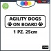 ADESIVO PER AUTO - AGILTY DOGS ON BOARD- cane, cani, adesivi cani, STICKERS auto - accessori, stickers, decal Cod 1349 (Nero) ADESIVO PER AUTO - AGILTY DOGS ON BOARD- cane, cani, adesivi cani, STICKERS auto - accessori, stickers, decal Cod 1349 (Nero)
