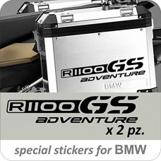 2 ADESIVI BMW - R1100 GS - ADVENTURE- PER BAULETTO - VALIGIA MOTO- BMW - MOTO - TRAVEL- TRAVELER