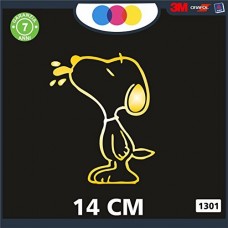 ADESIVO PER AUTO - SNOOPY - COLORE NERO - STICKERS notebook - cane, cani, adesivi cani, STICKERS auto - accessori, stickers, decal Cod.1301 (Oro)