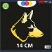 ADESIVO PER AUTO - CANE PASTORE TEDESCO -GERMAN SHEPHERD - STICKERS - notebook - cane, cani, adesivi cani, STICKERS auto - accessori, stickers, decal Cod 1336 (Oro)