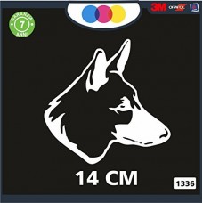 ADESIVO PER AUTO - CANE PASTORE TEDESCO -GERMAN SHEPHERD - STICKERS - notebook - cane, cani, adesivi cani, STICKERS auto - accessori, stickers, decal Cod 1336 (Bianco)