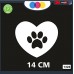 ADESIVO PER AUTO - CUORE - ZAMPETTA - ORMA - ZAMPETTE -STICKERS notebook - cane, cani, adesivi cani, STICKERS auto - accessori, stickers, decal Cod 1326 (Bianco)