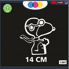 ADESIVO PER AUTO - SNOOPY - AVIATORE- AVIATOR - STICKERS notebook - cane, cani, adesivi cani, STICKERS auto - accessori, stickers, decal Cod.1307 (Bianco)