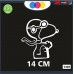 ADESIVO PER AUTO - SNOOPY - AVIATORE- AVIATOR - STICKERS notebook - cane, cani, adesivi cani, STICKERS auto - accessori, stickers, decal Cod.1307 (Bianco)