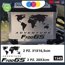4 ADESIVI BMW ADVENTURE F 700 GS - PER BAULETTO - BMW - MOTO - TRAVEL- TRAVELER 1345