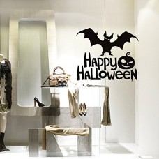 VH0410 Adesivi Murali Wall Art - Happy Halloween - Misure 60x51 cm - nero - Vetrofanie per Halloween, vetrine negozi, stickers
