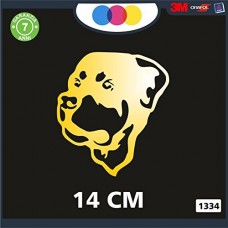 ADESIVO PER AUTO - CANE ROTTWEILER - STICKERS - notebook - cane, cani, adesivi cani, STICKERS auto - accessori, stickers, decal Cod 1334 (Oro)